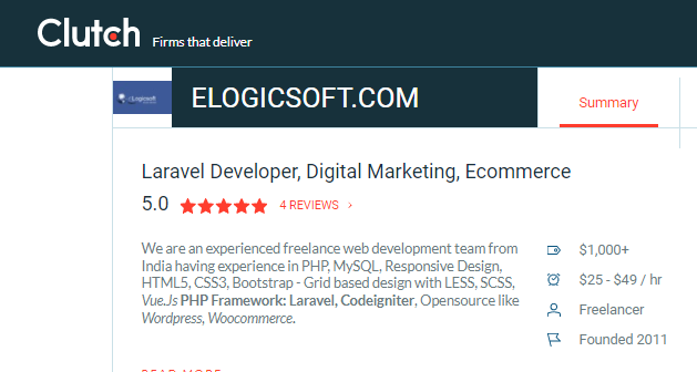 Elogicsoft Customers' review on Clutch Platform